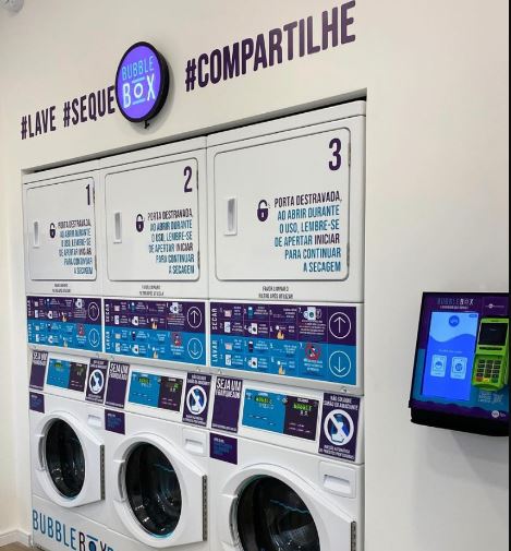 Máquinas de lavar industriais premium da franquia Bubble Box Taubaté