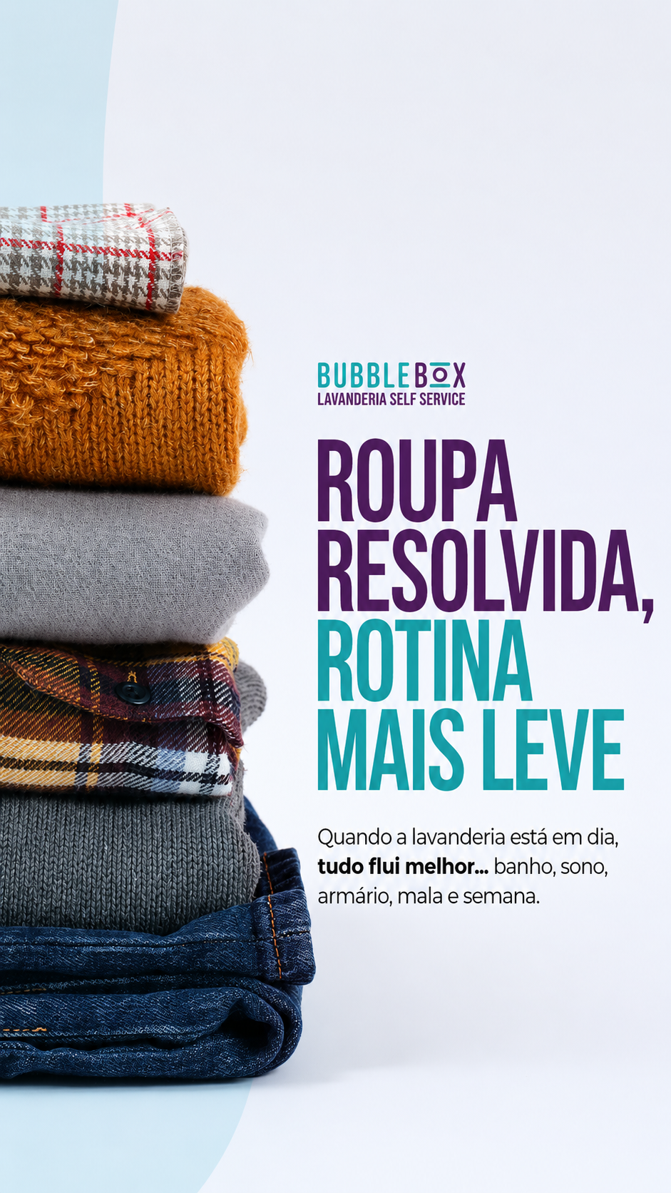 Facilidade e tecnologia na hora de lavar roupas na Bubble Box